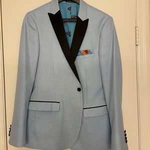 Paisley & Gray 40R Slim Fit Sky Blue Dinner Jacket